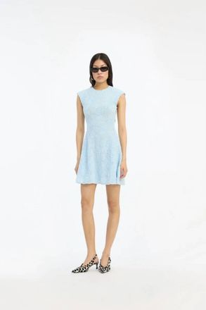 Rotate Mesh Mini Dress In Blue