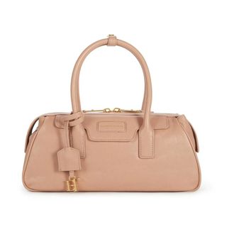 Elisabetta Franchi Kleine Boston-tas van nappaleer - Dames - Tassen - Bruin - Maat: ONE Size Leer