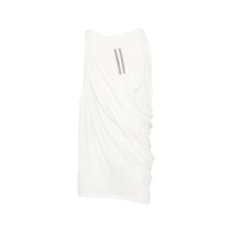 Rick Owens Sleeveless Tops, male, White, Size: L Draped Sleeveless Top