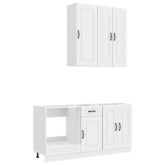 vidaXL Unidad De Cocina Kalmar 5 Uds. Blanco Brillante Vidaxl