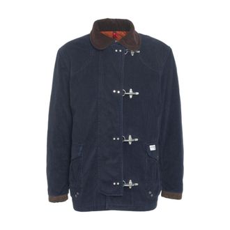 Fay Light Jackets, male, Blue, Size: XL Classic Corduroy Jacket Blue Aw25