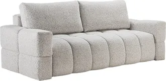 Vente-Unique Sof&aacute; cama 3 plazas en tejido jaspeado gris claro ISSORO