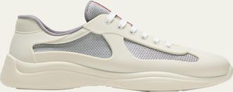Prada Mens Americas Cup Rubber Trainer Sneakers