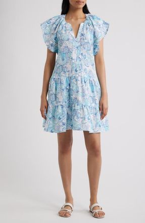 Lilly Pulitzer Norella Linen Swing Dress in Resort White Shell Shine at Nordstrom, Size X-Small