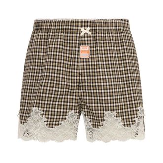 Martine Rose Casual Shorts, male, Multicolor, Size: XL Check Lace-Trim Shorts