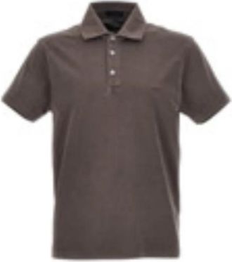 Fay Polo Shirt met Korte Mouwen - Heren - Polos - Bruin - M - Katoen - Tops