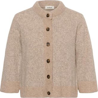 Soaked In Luxury Truien & Vesten, Dames, Beige, M, Katoen, Idalia Cardigan