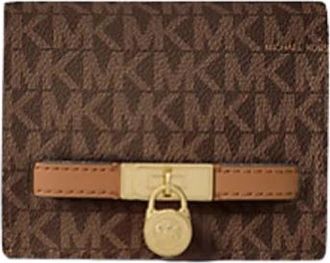 Michael Kors Hamilton Moderne Compact Wallet - Dames - Portefeuilles - Bruin - ONE Size - Polyester - Accessoires