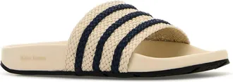 adidas Mens Adilette Slipper Beige Leather