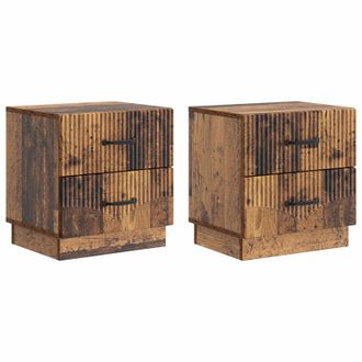 vidaXL Armario De Noche 2 Pcs Madera Envejecida 43 X 34,5 X 44,5 Cm Vidaxl