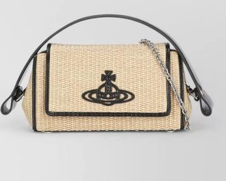 Vivienne Westwood raffia shoulder bag chain strap handle