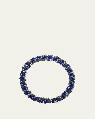Meredith Frederick 14K Gold Lapis and Iolite Beaded Bracelet