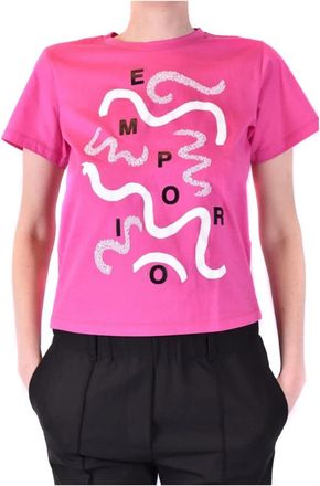 Emporio Armani Graphic Logo Tee - Dames - T-shirts - Roze - S - Katoen - Tops