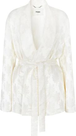 Fendi Dames, Jassen, Wit, Maat: XS Zijde