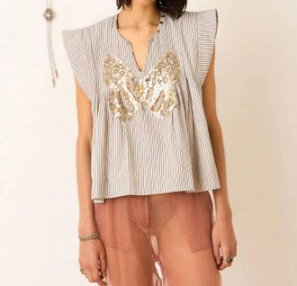 Alix of Bohemia Nadine Butterfly Top In Slate
