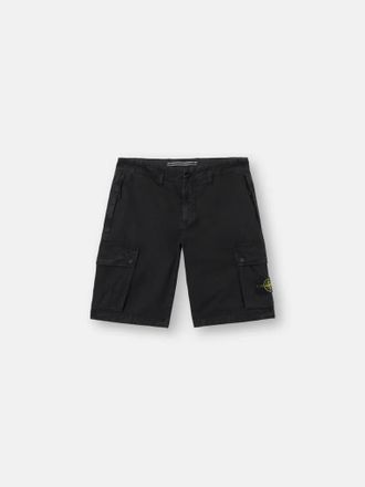 Stone Island Cargo Bermuda Shorts In Canvas Cotton