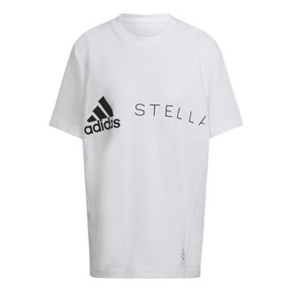 adidas (WMNS) adidas by Stella McCartney Logo T-Shirt Asia Sizing White Black HB7401