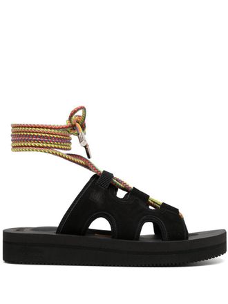 Suicoke cut-out ankle strap sandals - unisex - Fabric/Rubber/Rubber - 5 - Black