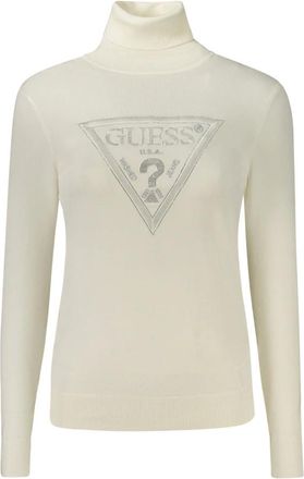 Guess Jersey de cuello alto con logo - Knitwear - Mujer - Blanco - XS