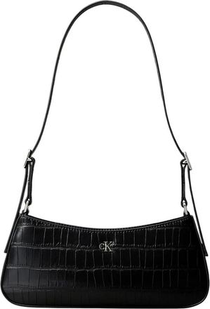 Calvin Klein Borsa a spalla piccola effetto coccodrillo - - Bags - Donna - Nero - ONE SIZE