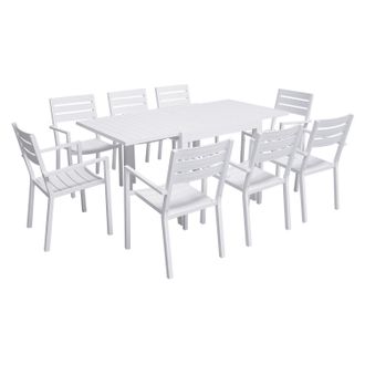 Happy Garden Conjunto De Jard&iacute;n Venezia Extensible 90/180 De 8 Plazas Aluminio Blanco