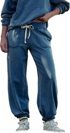 Bibi Wide Leg Cotton Blend Jogger Sweatpant In French Navy