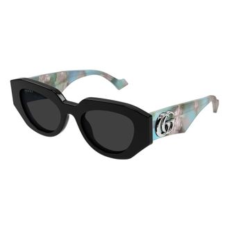 Gucci Gg1421S Zonnebrillen - Dames - Accessoires - Zwart - Maat: 51 MM Nylon