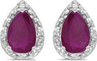 Allurez Pear Stud Earrings 14k in 1.52Ct,ruby,white Gold at Nordstrom