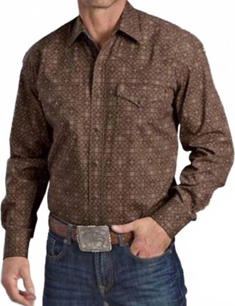 Stetson Mens Pocket Snap Shirt In Brown