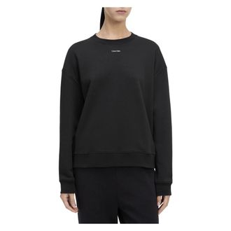 Calvin Klein Sudadera negra con cuello redondo y logo - Sweatshirts & Hoodies - Mujer - Negro - M