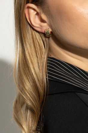 Coach Earrings With Engraved Logo, Womens, Gold