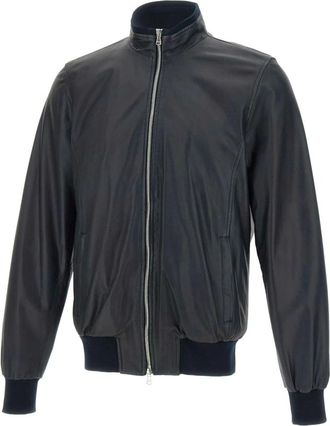 Barba Heren, Jassen, Blauw, Maat: 2XL Leer