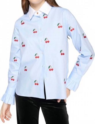 Vilagallo Alba Cherry Blouse In Blue