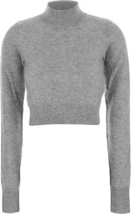 Sportmax Grey Mock Collar Sweater