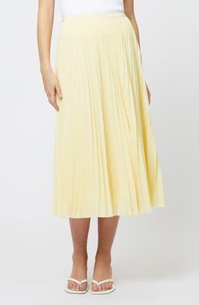 French Connection Sunburst Pleated Crepe Midi Skirt in Cornsilk Yellow at Nordstrom Rack, Size X-Small