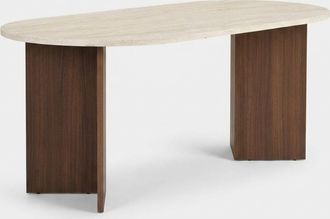 Hanah Home Tavolo Da Pranzo Ovale In Melaminico 180x90 Sablin - Marrone Scuro