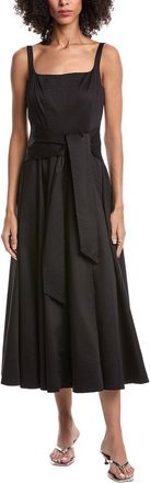 Toccin Cady Tie Front Corset Midi Dress