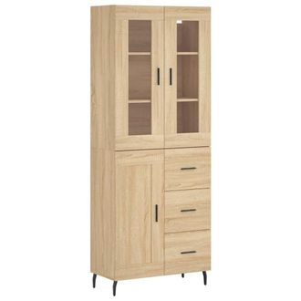 Berkfield Home Highboard Sonoma Oak 69.5x34x180 cm Engineered Wood in Light Tan