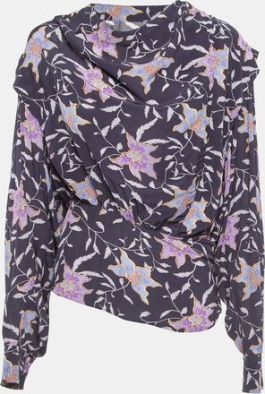 Isabel Marant Etoile Floral Print Crepe Oxel Blouse