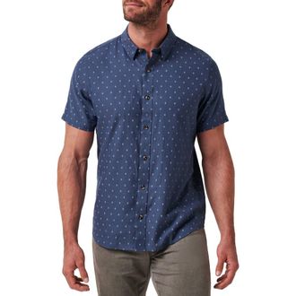 Travis Mathew Early Check In Cotton Button-Up Shirt in Mood Indigo/Vintage Indigo at Nordstrom Rack, Size Xxx-Large