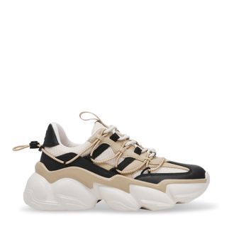 Steve Madden Womens Spectator Tra in Black Silver - Beige - Size UK 3