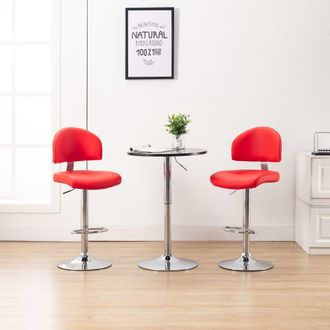 vidaXL Taburetes De Cocina 2 Unidades Cuero Sint&eacute;tico Rojo Vidaxl