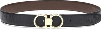 Ferragamo Black Gancini Solid Reversible Belt