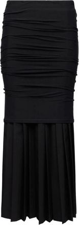 Maison Margiela Stijlvolle Nero Rok Aw 25 - Dames - Midirokken - Zwart - L - Wol - Rokken
