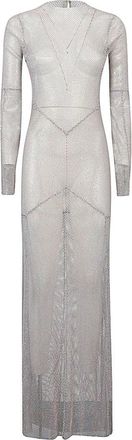 Santa Brands Maxi Uitlopende Jurk - Dames - Maxi kleedjes - Grijs - ONE Size - Katoen - Kleedjes