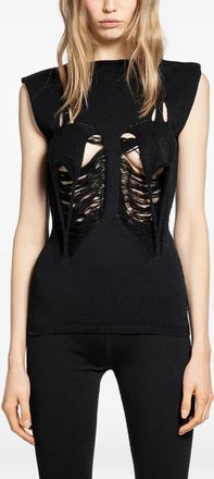 Rick Owens Tanja gerafelde top - Zwart