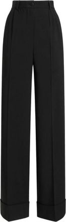Dolce & Gabbana Bi-stretch wollen broek - Dames - Wijde Broeken - Zwart - S - Wol - Broeken