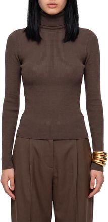 Max Mara Grey Knitted Turtle Neck Sweater