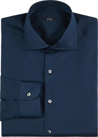 Fay Navy Blue Stretch Fabric Shirt