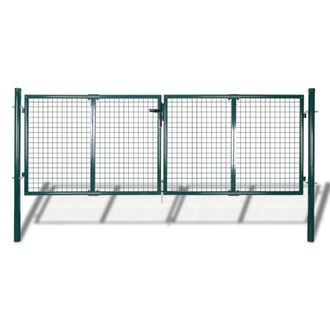 Berkfield Home Fence Gate Steel 306x150 cm Green